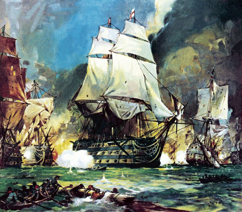 HMS Victory at the Battle of Trafalgar by James Edwin McConnell