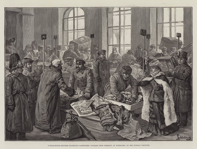 Custom-House Officers examining Passengers
