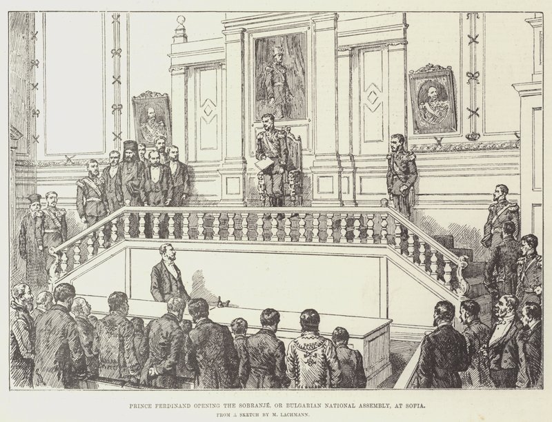 Prince Ferdinand Opening the Sobranje, or Bulgarian National Assembly, at Sofia by Johann Nepomuk Schonberg
