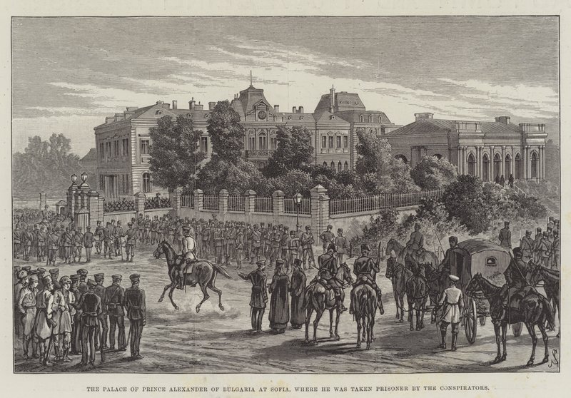 The Palace of Prince Alexander of Bulgaria at Sofia, Where He Was Taken Prisoner by the Conspirators by Johann Nepomuk Schonberg
