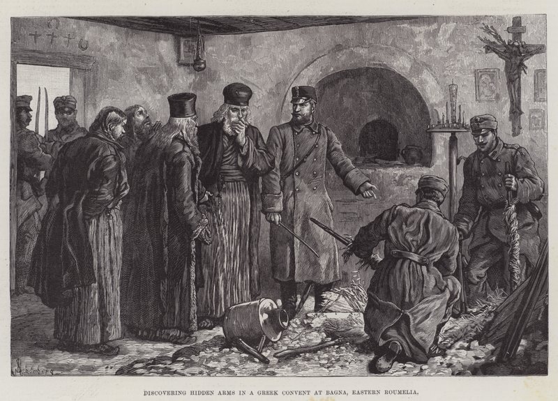 Discovering Hidden Arms in a Greek Convent at Bagna, Eastern Roumelia by Johann Nepomuk Schonberg