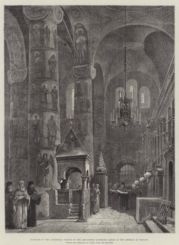 Interior of the Cathedral Church of the Assumption in the Kremlin at Moscow, Where the Emperor of Russia Will Be Crowned by Johann Nepomuk Schonberg