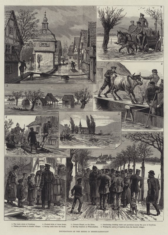Inundations of the Rhine in Hesse-Darmstadt by Johann Nepomuk Schonberg