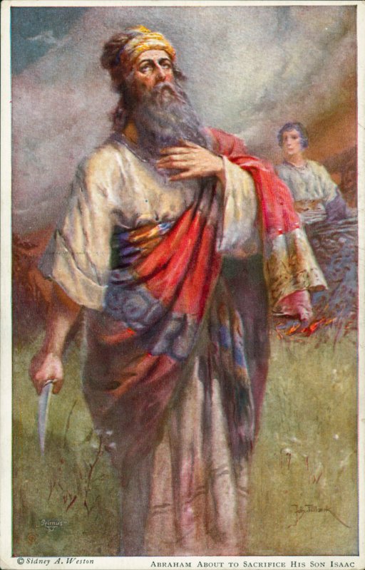 Abraham about to sacrifice his son Isaac by Johannes Adolf Tillack