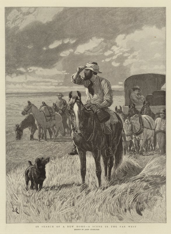 In Search of a New Home, a Scene in the Far West by John Charlton