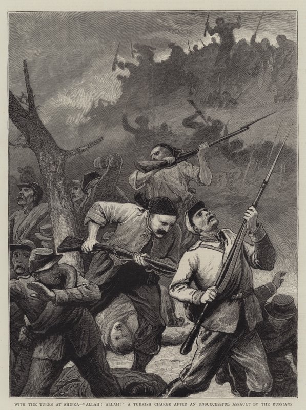 With the Turks at Shipka, Allah! Allah! a Turkish charge after an Unsuccessful Assault by the Russians by John Dawson Watson