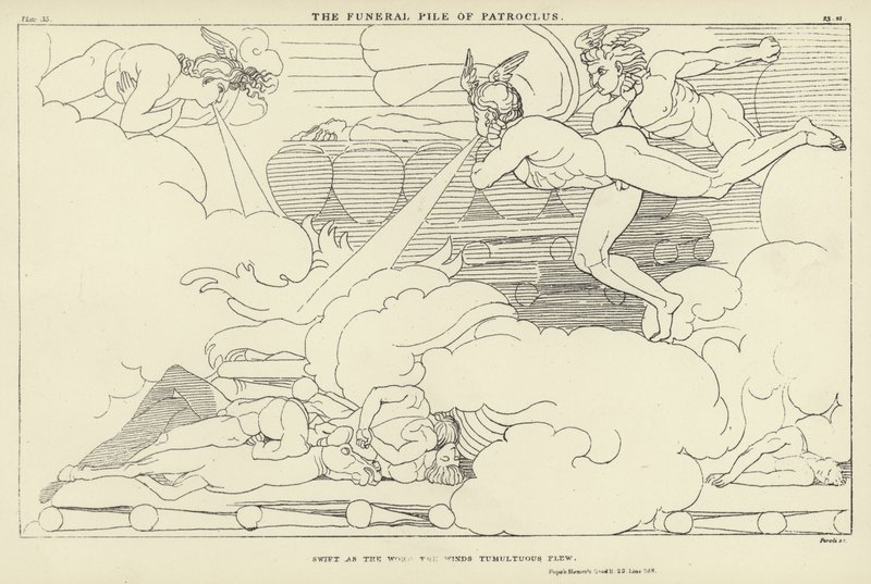The Funeral Pile of Patroclus by John Flaxman