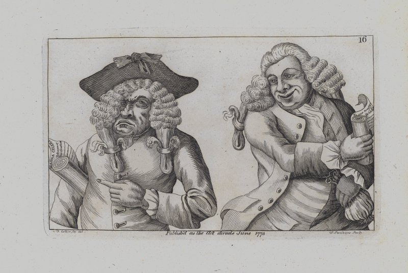 Two Wigged Men Burlesque the Magna Carta (engraving) by John  Collier