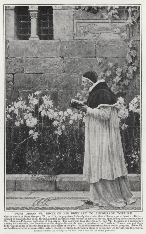 Pope Urban VI Reciting His Breviary to Encourage Torture by John (after) Collier