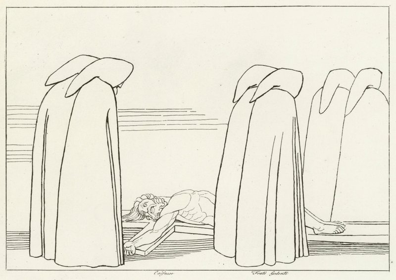 Hypocrites, Inferno, Canto 23 by John (after) Flaxman