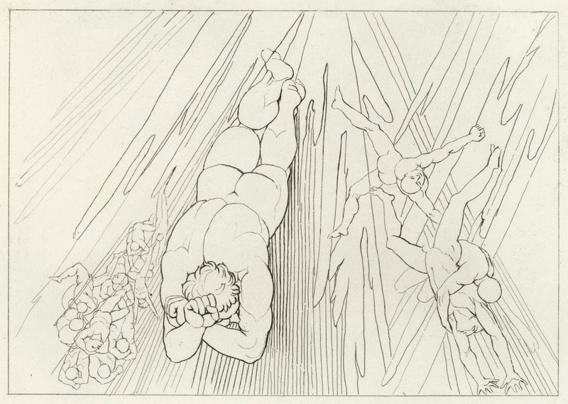 Lucifer, Purgatory, Canto 12 by John (after) Flaxman