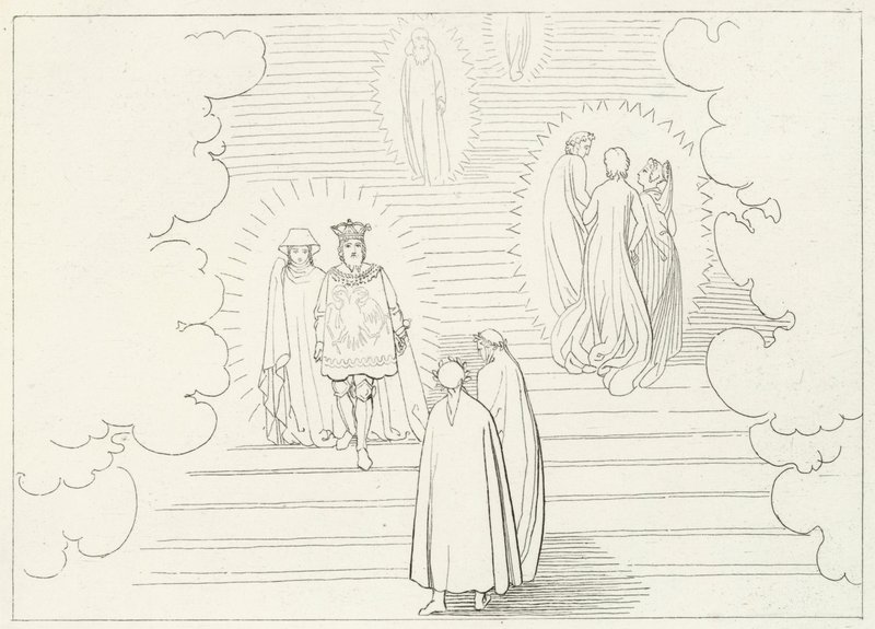 The Celestial Steps, Paradise, Canto 21 by John (after) Flaxman