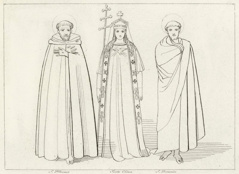 The Church, Paradise, Canto 11 by John (after) Flaxman