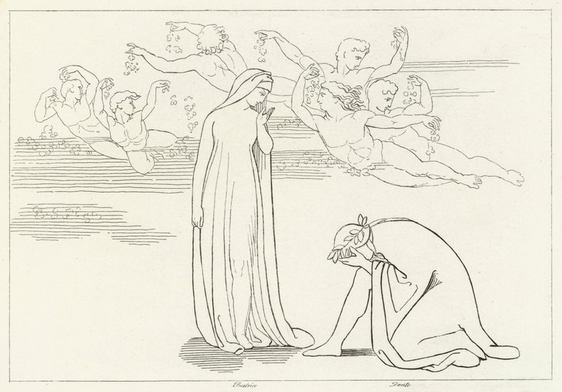 The Descent of Beatrice, Purgatory, Canto 30 by John (after) Flaxman