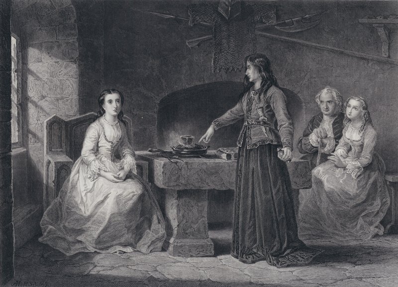 Illustration for The Pirate by Sir Walter Scott by John Adam P. Houston