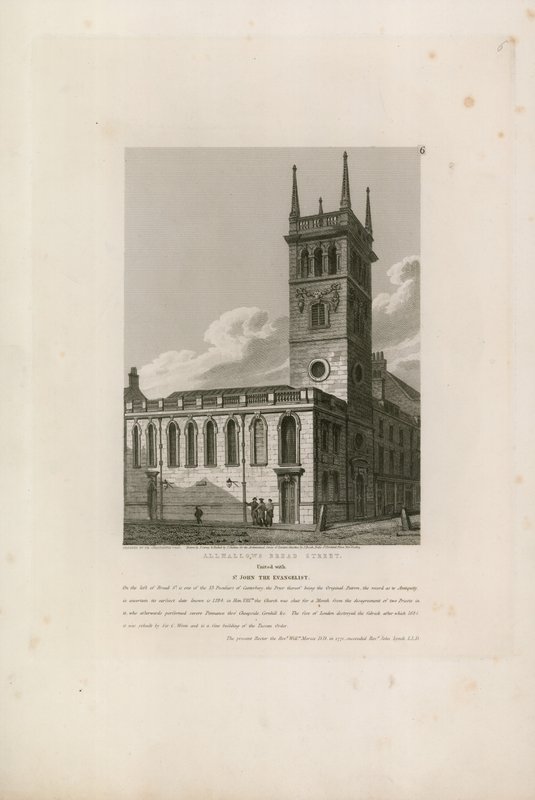 All Hallows, Bread Street, London by John Coney