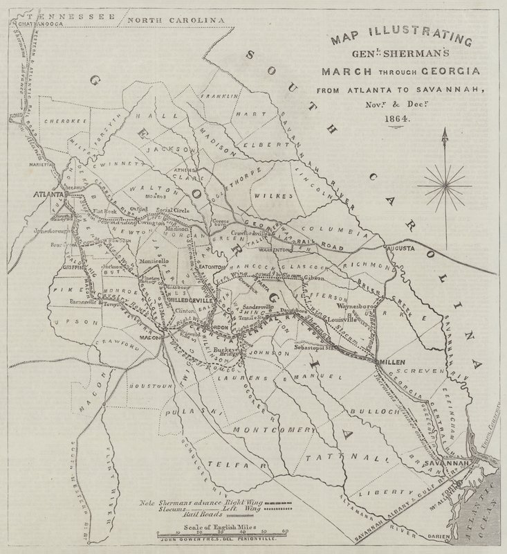 Map Illustrating General Sherman