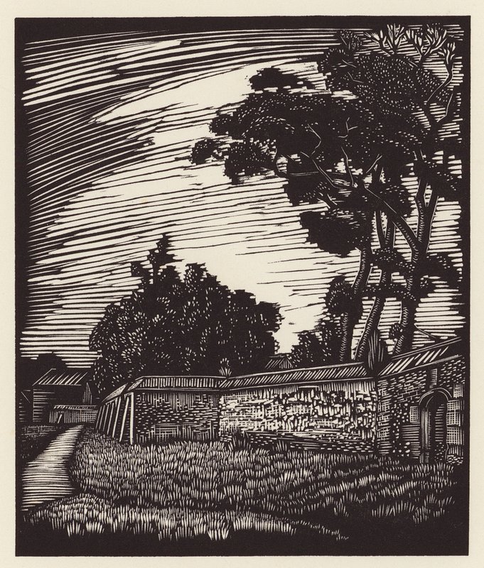 Cambridge: Peterhouse Wall, Coe Fen by John Frederick Greenwood