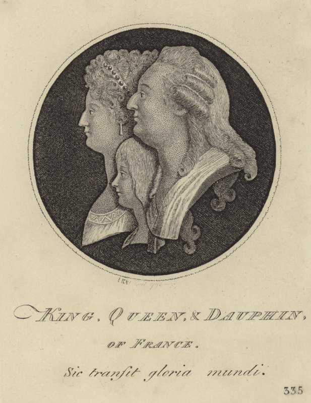 The King, Queen and Dauphin of France by John Kay