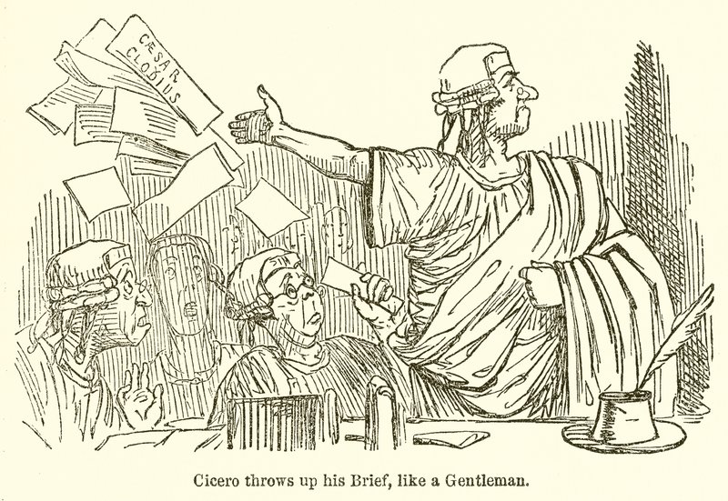 Cicero Throws Up his Brief, like a Gentleman by John Leech