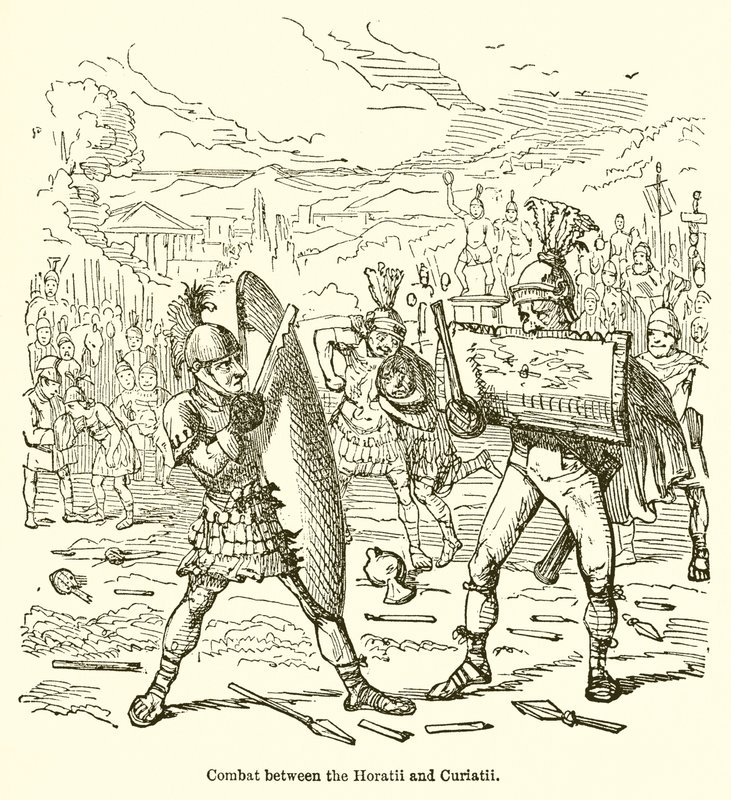 Combat between the Horatii and Curiatii by John Leech
