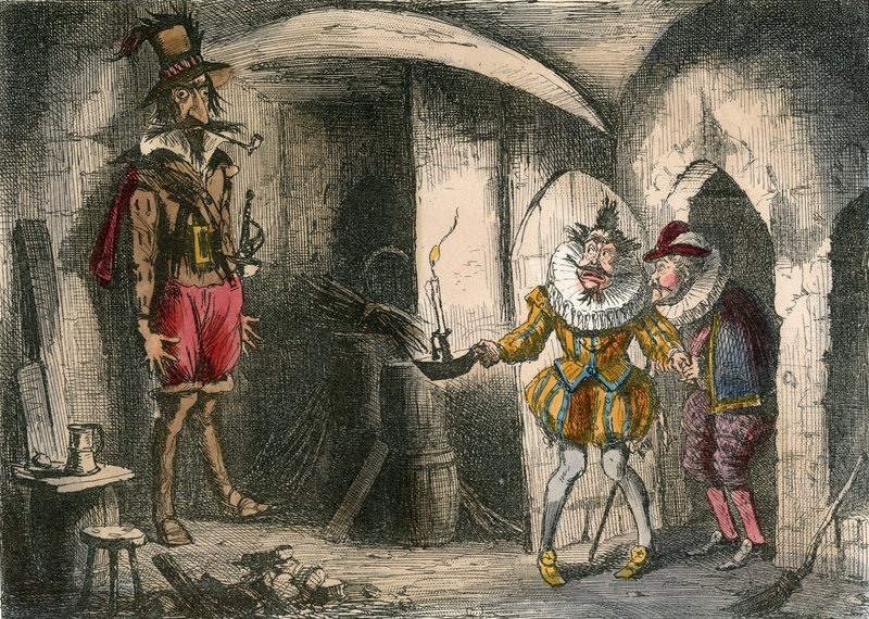 Discovery of Guido Fawkes by Suffolk and Mounteagle by John Leech