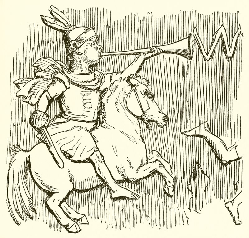 Roman soldier on horseback by John Leech