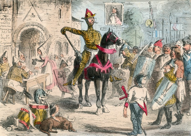 William Inspecting the Volunteers Previous to the Invasion of England by John Leech
