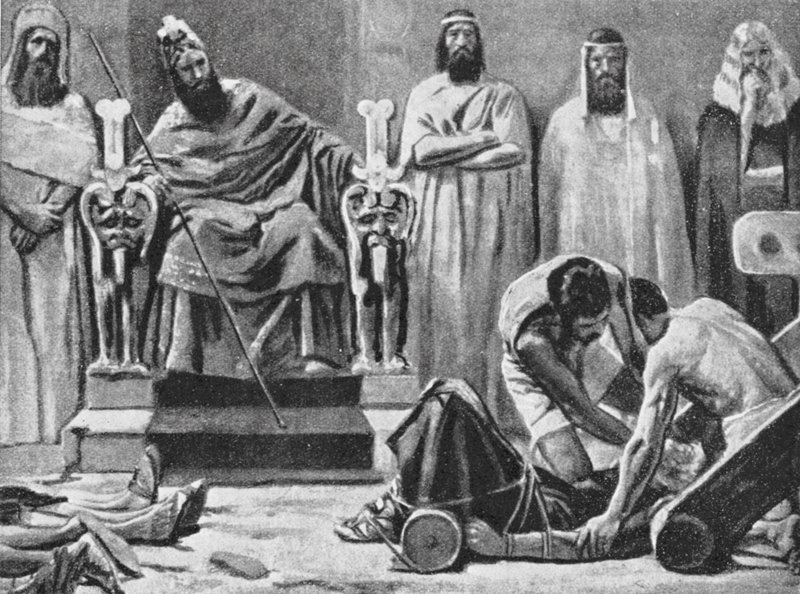 Zedekiah is Blinded and taken to Babylon, 586 BC by Jose (after) Villegas y Cordero