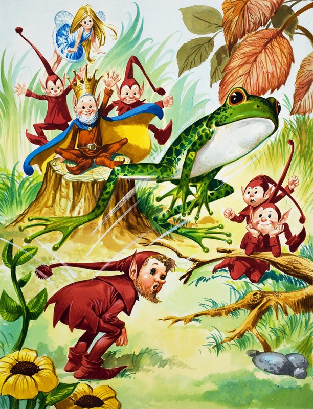 Frog with elves by Jose Ortiz