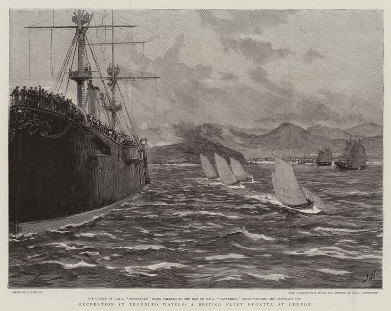 Recreation in Troubled Waters, a British Fleet Regatta at Chefoo by Joseph Nash