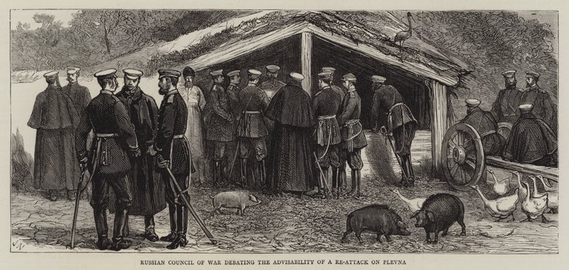 Russian Council of War debating the Advisability of a Re-Attack on Plevna by Joseph Nash