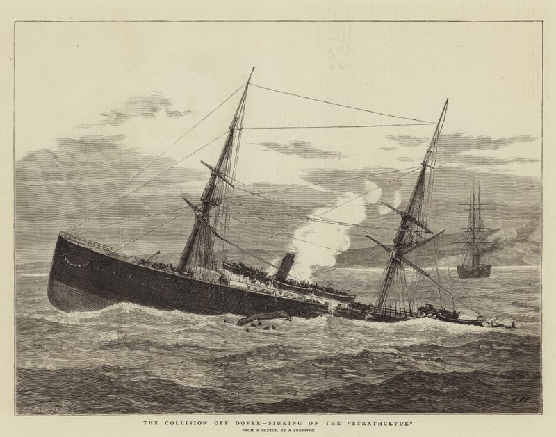 The Collision off Dover, Sinking of the Strathclyde by Joseph Nash