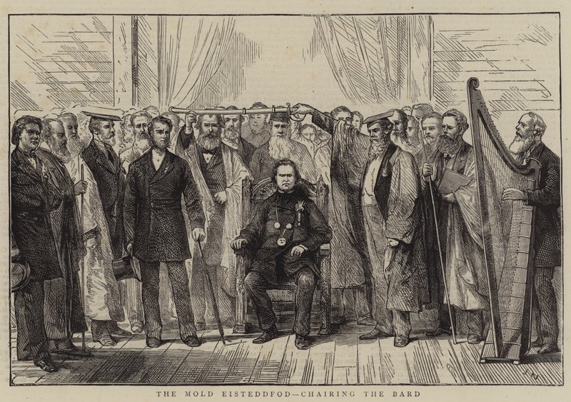 The Mold Eisteddfod, chairing the Bard by Joseph Nash