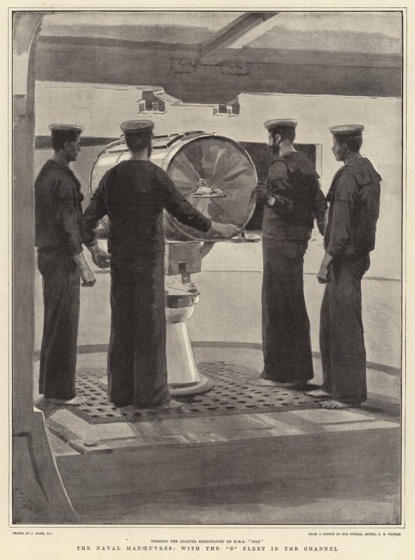 The Naval Manoeuvres, with the B Fleet in the Channel by Joseph Nash