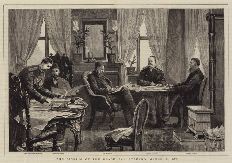 The Signing of the Peace, San Stefano, 3 March 1878 by Joseph Nash