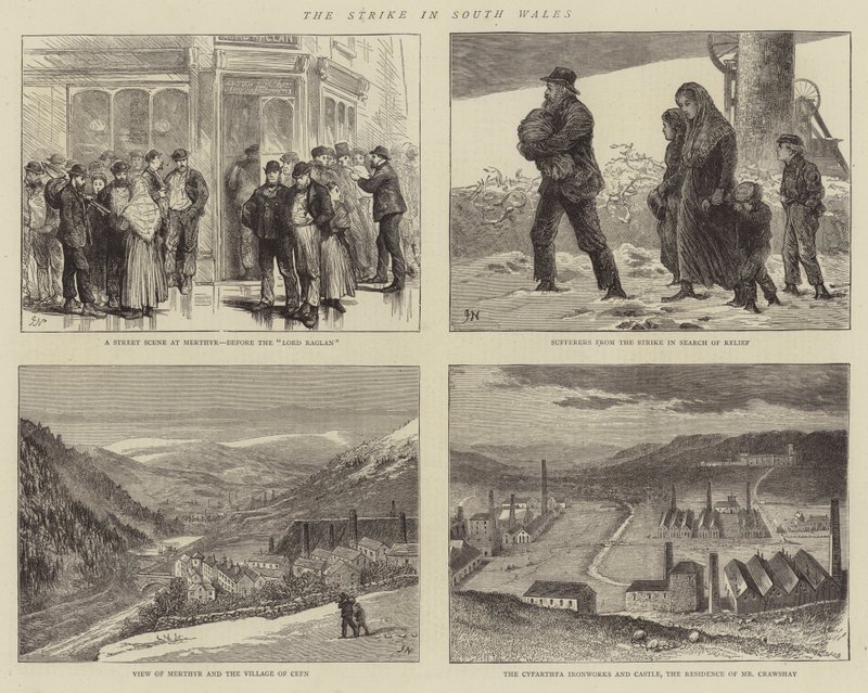 The Strike in South Wales by Joseph Nash