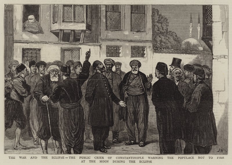The War and the Eclipse, the Public Crier of Constantinople warning the Populace not to Fire at the Moon during the Eclipse by Joseph Nash