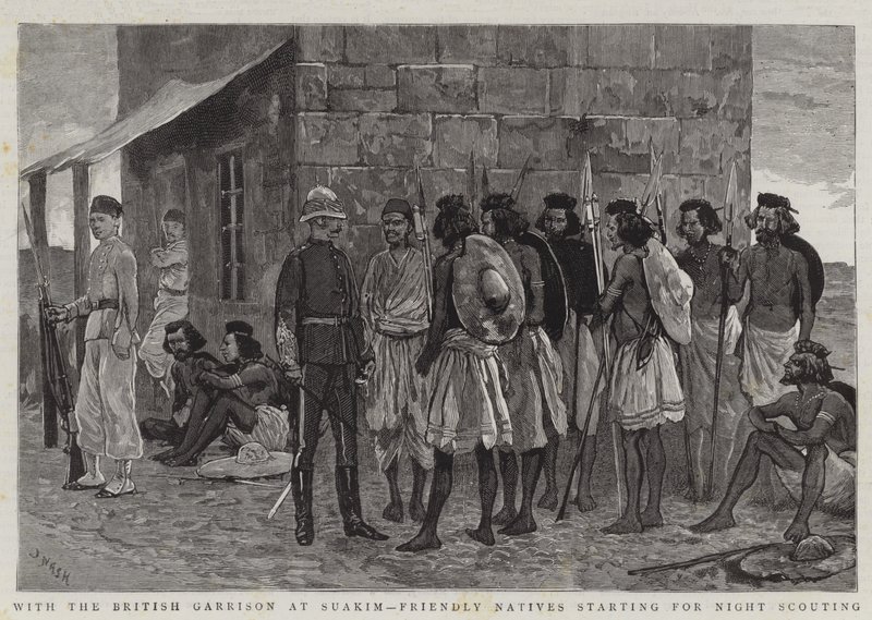 With the British Garrison at Suakim, Friendly Natives Starting for Night Scouting by Joseph Nash