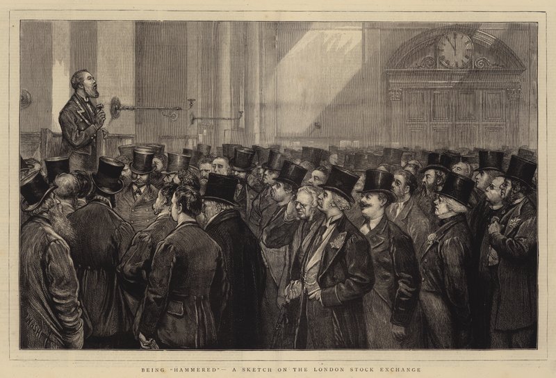 Being Hammered, a Sketch on the London Stock Exchange by Joseph Nash