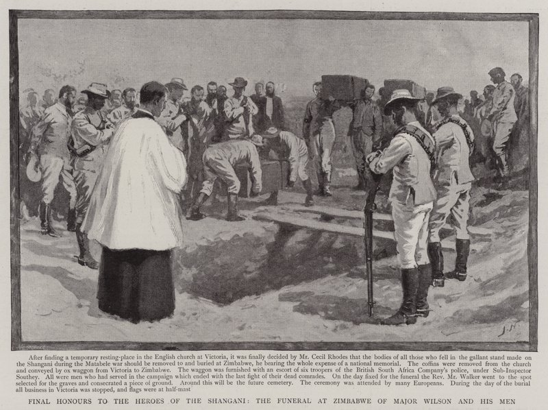 Final Honours to the Heroes of the Shangani, the Funeral at Zimbabwe of Major Wilson and his Men by Joseph Nash