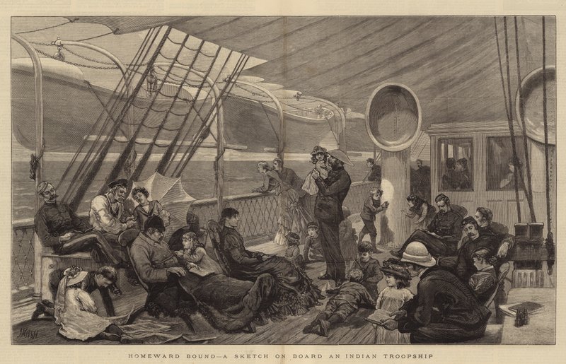 Homeward Bound, a Sketch on Board an Indian Troopship by Joseph Nash