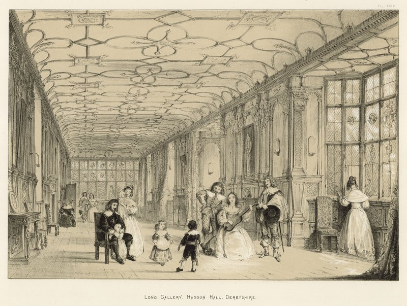 Long Gallery, Haddon Hall, Derbyshire by Joseph Nash