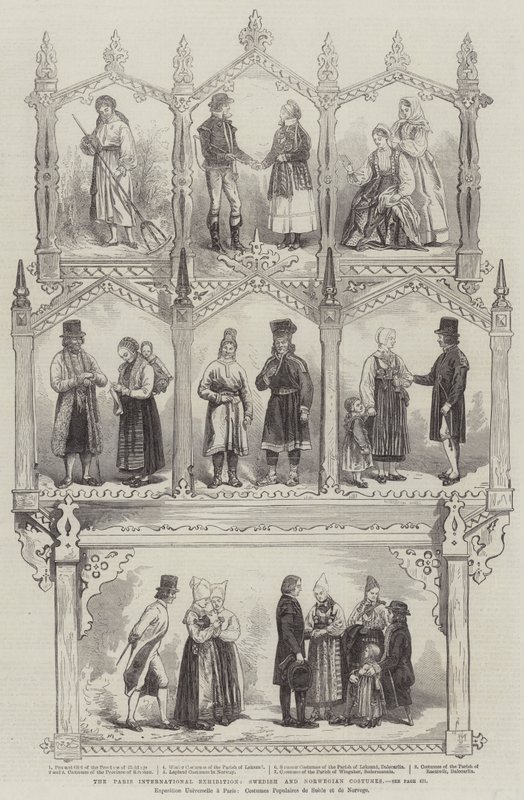 The Paris International Exhibition, Swedish and Norwegian Costumes by Jules Pelcoq