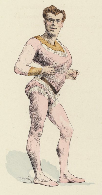 Circus Strong Man with Pronounced Chest (color lithograph) by Jules Arsene (after) Garnier