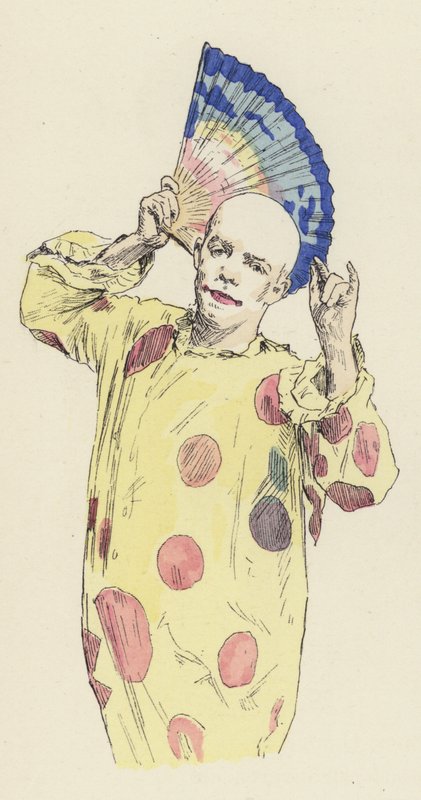 Clown holding a fan by Jules Arsene (after) Garnier