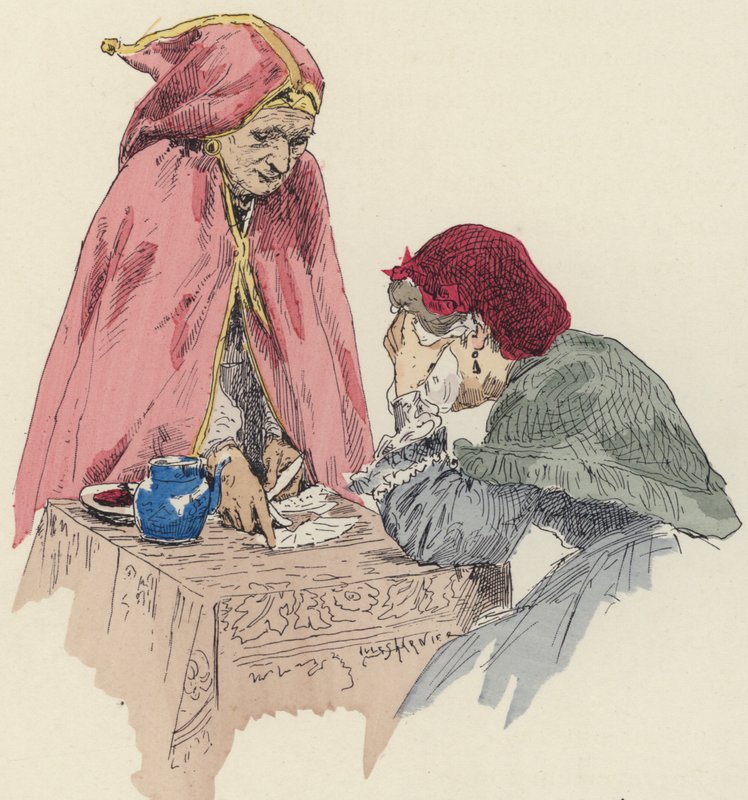 Fortune teller at the fair by Jules Arsene (after) Garnier