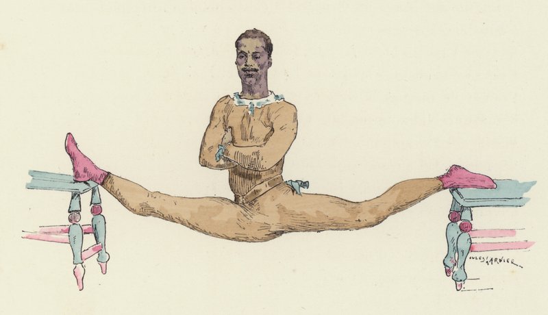 Male gymnast doing the splits by Jules Arsene (after) Garnier