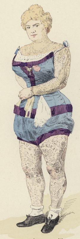 Tattoos (color lithograph) by Jules Arsene (after) Garnier