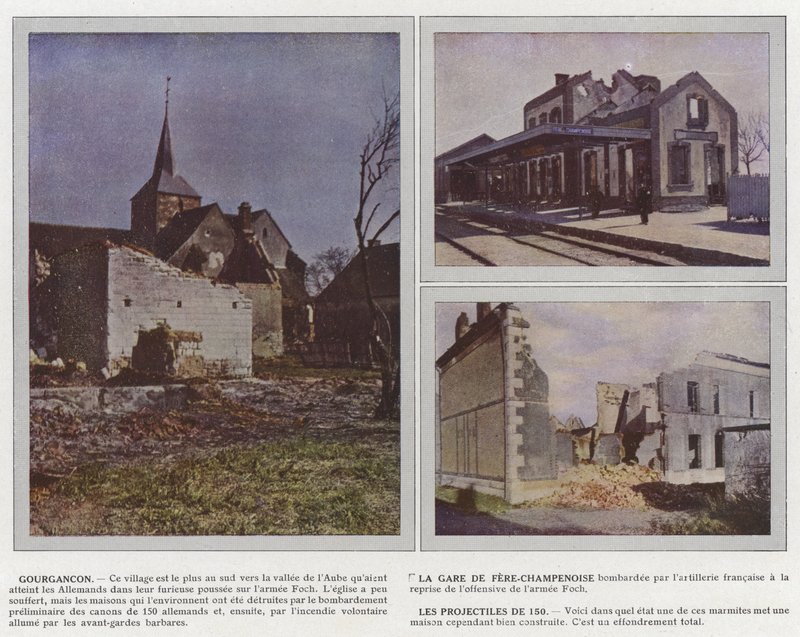 Gourgancon, La Gare de Fere-Champenoise, Les Projectiles de 150 by Jules Gervais Courtellemont